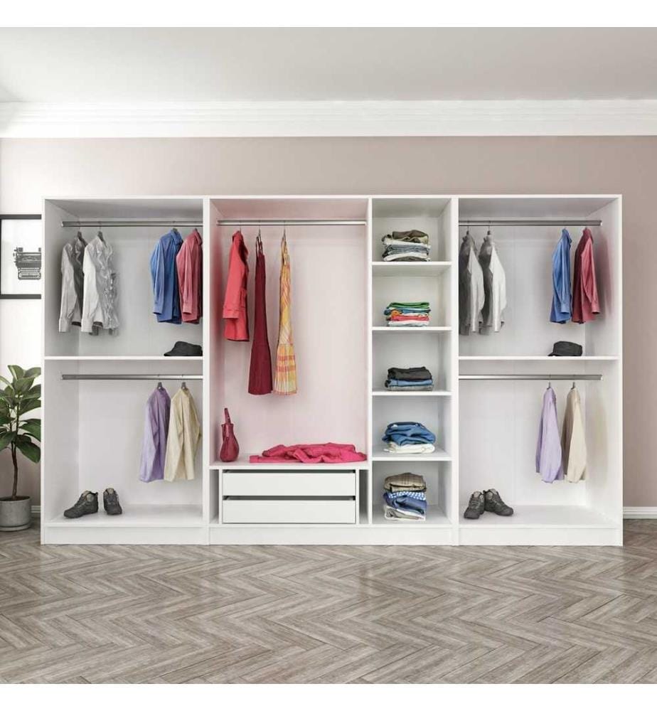 Kleiderschrank, Weiss, Melaminbeschichtete Spanplatte