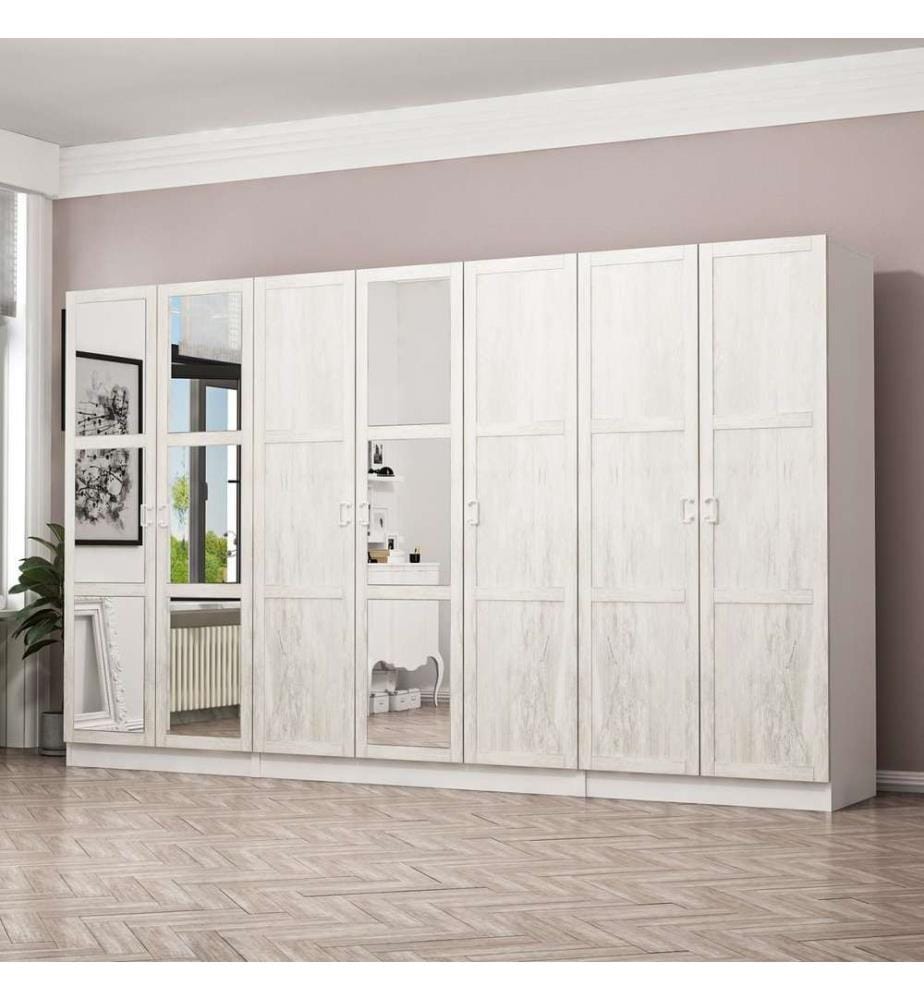 Kleiderschrank, Weiss, Melaminbeschichtete Spanplatte