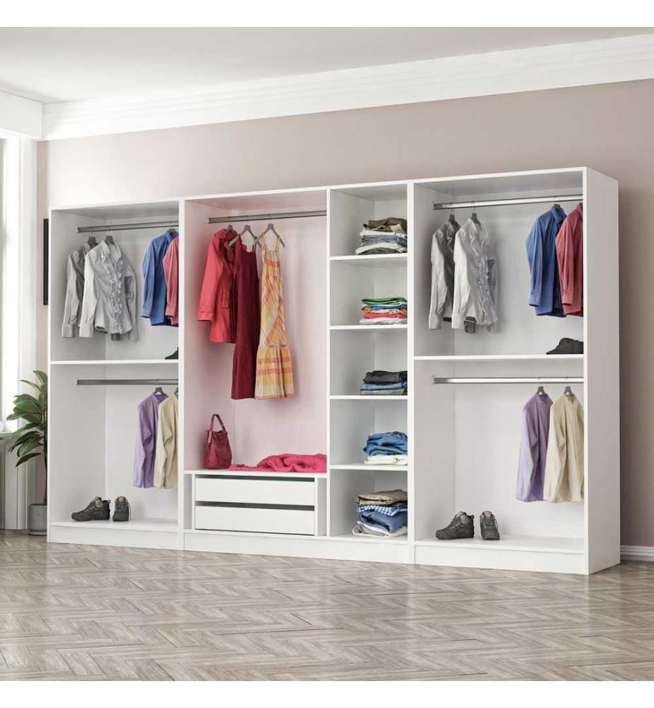 Kleiderschrank, Weiss, Melaminbeschichtete Spanplatte