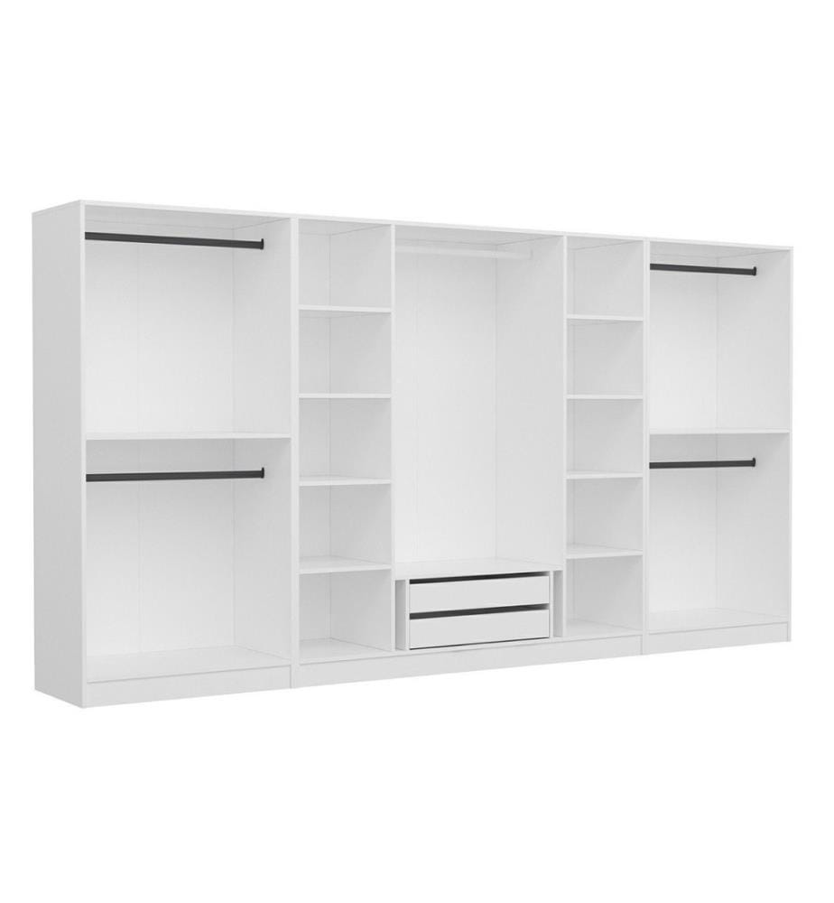 Kleiderschrank, Weiss, Melaminbeschichtete Spanplatte