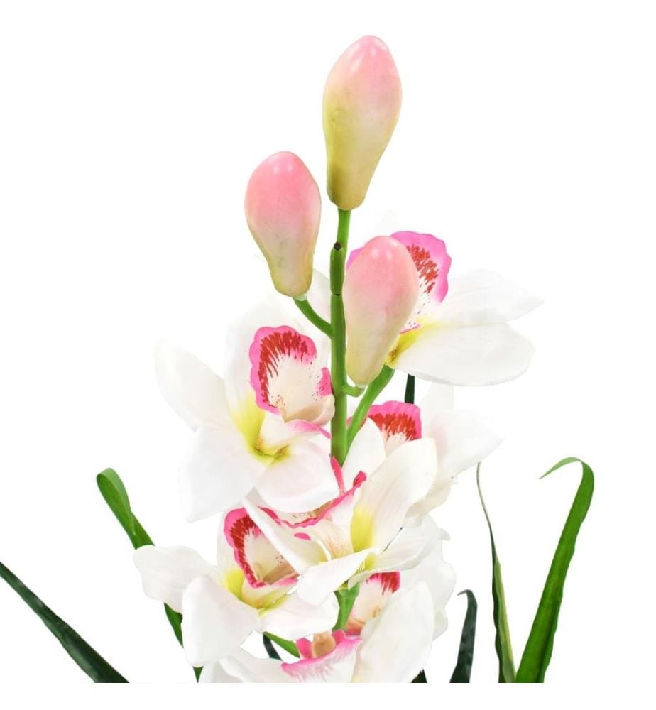 Künstliche Cymbidium Orchideenpflanze mit Topf 100 cm Grün