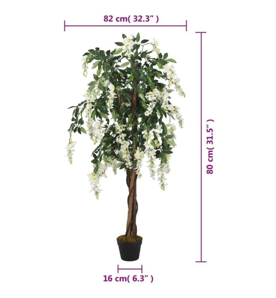 Glyzinienbaum Künstlich 560 Blätter 80 cm Grün und Weiss