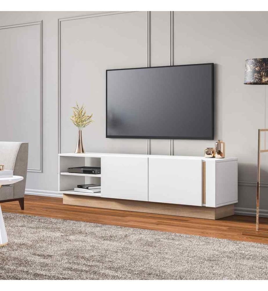 TV-Ständer, Eiche weiss, melaminbeschichtete Spanplatte