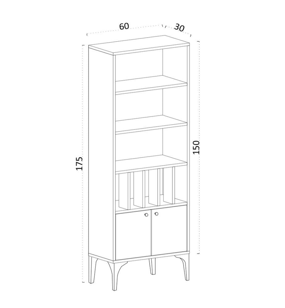 Bücherregal, Eiche Sapphire, Melaminbeschichtete Spanplatte