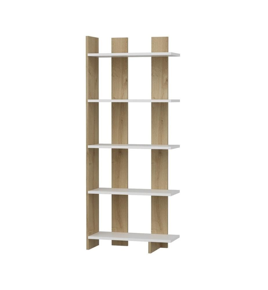Bücherregal, Eiche Weiss Saphir, Melaminbeschichtete Spanplatte