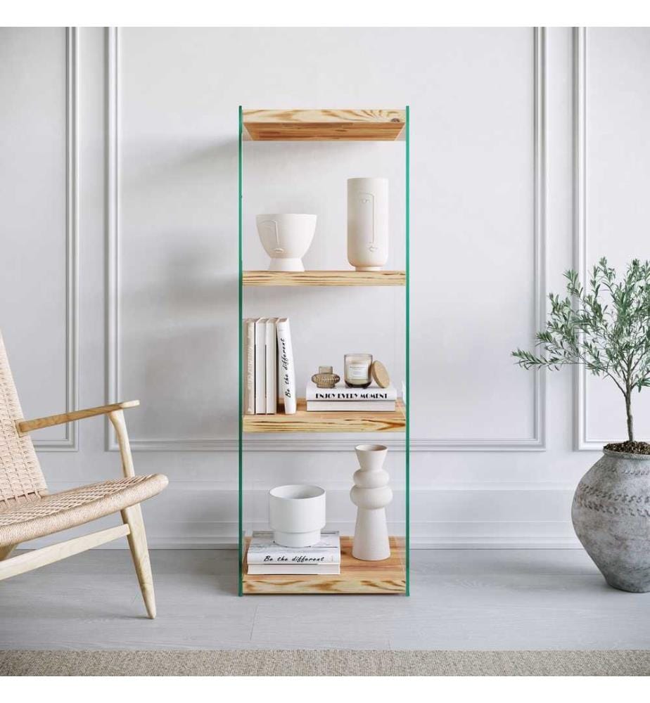Bücherregal, Eiche, Kiefer Massivholz, Beinmaterial