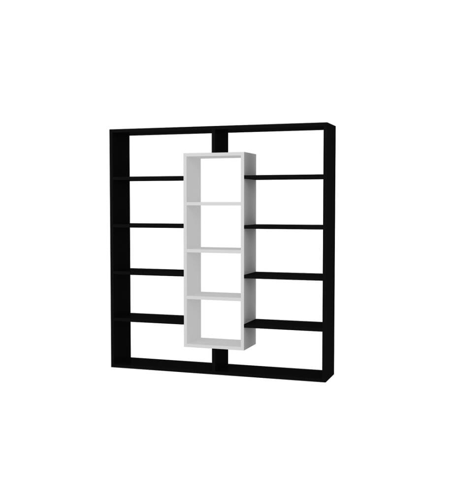 Bücherregal, Schwarz Weiss, Melaminbeschichtete Spanplatte
