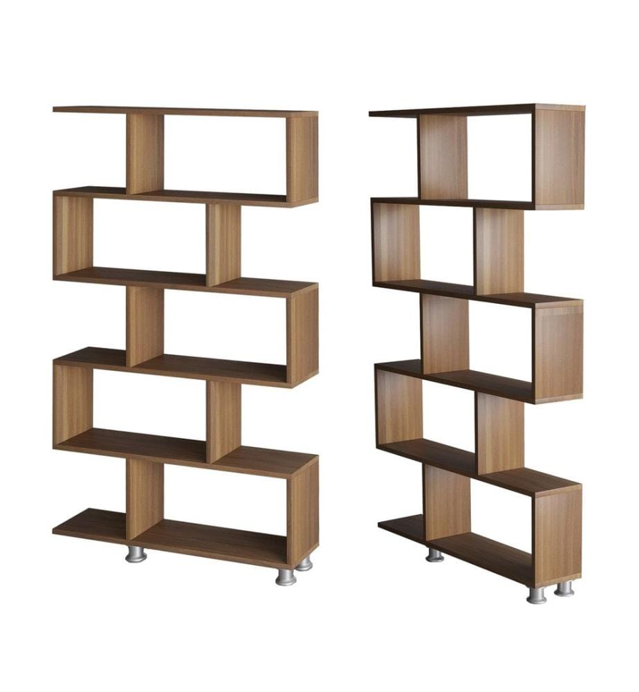 Bücherregal, Nussbaum, Melaminbeschichtete Spanplatte