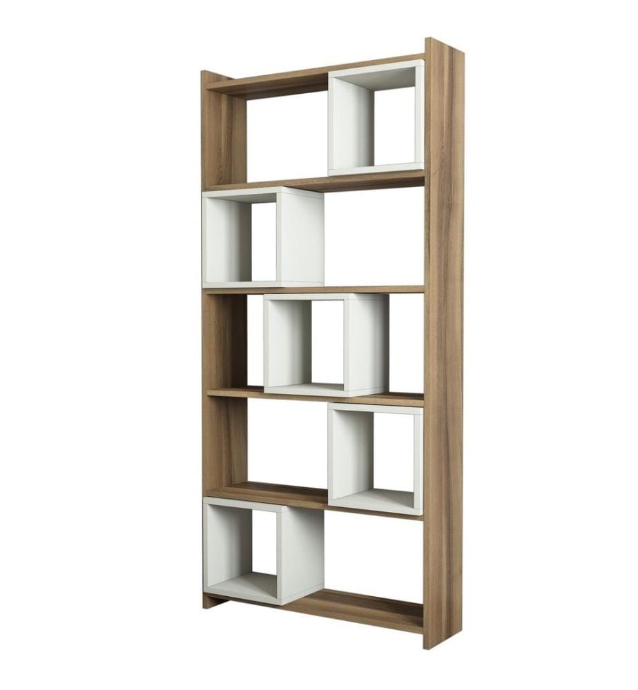 Bücherregal, Walnuss Creme, Melaminbeschichtete Spanplatte