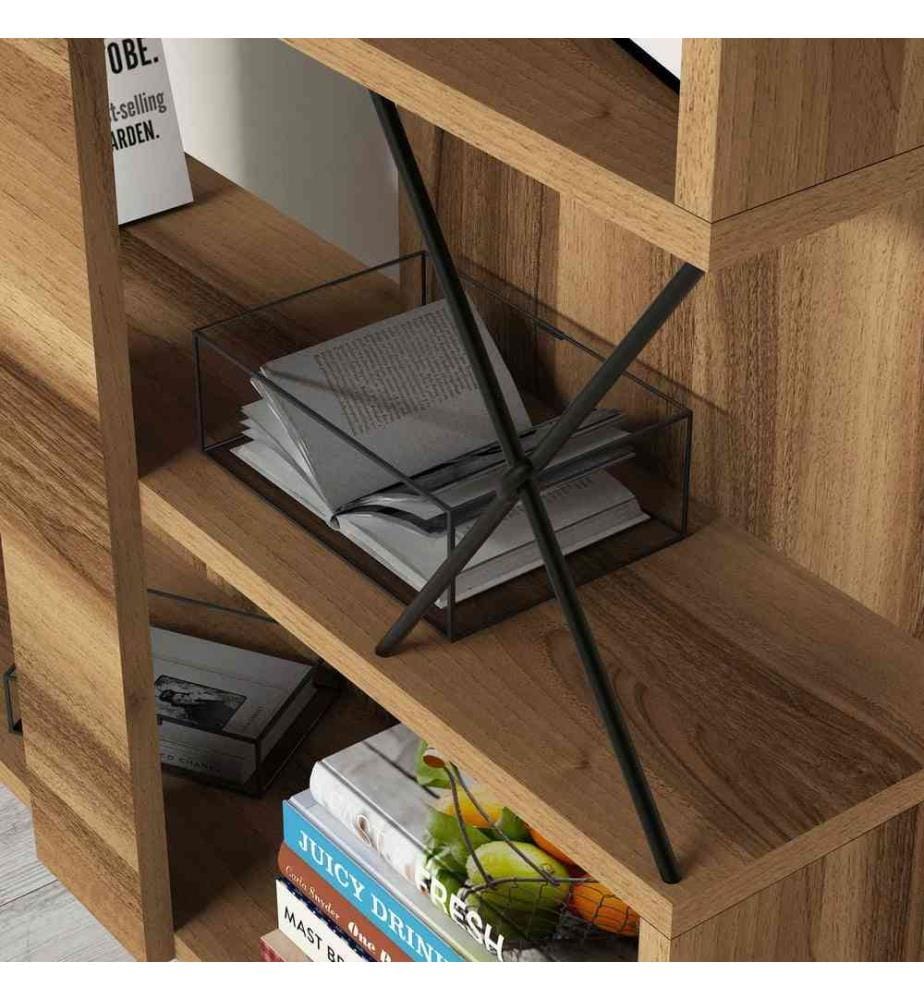 Bücherregal, Nussbaum, Melaminbeschichtete Spanplatte