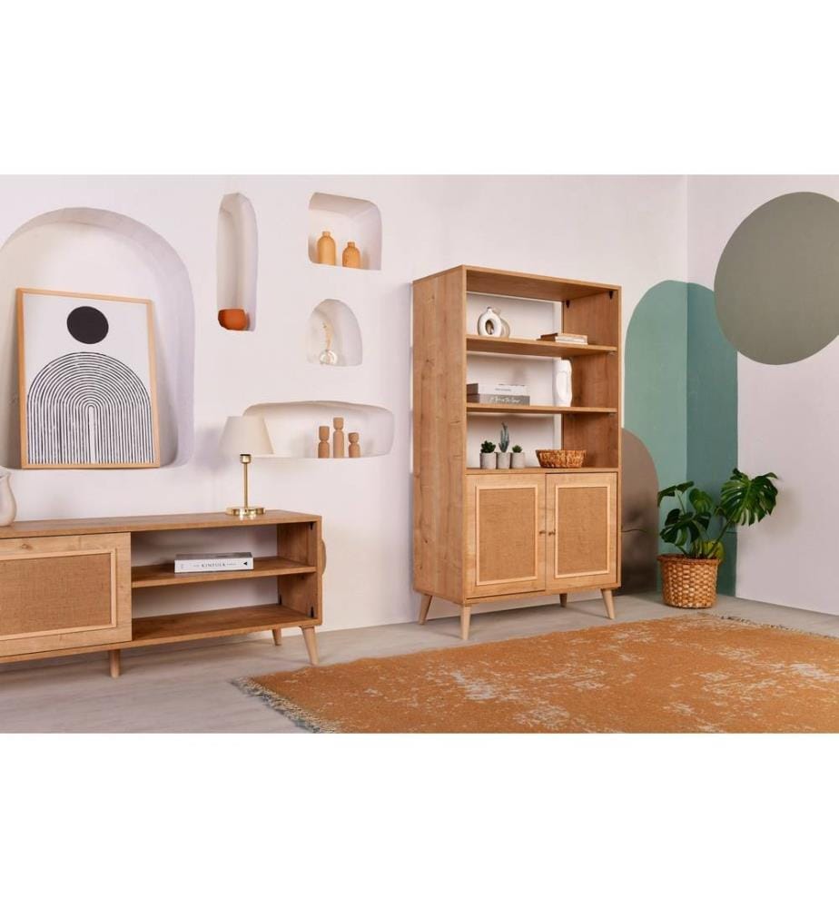 Bücherregal, Eiche, Hainbuchenholz, Hainbuchenfüsse
