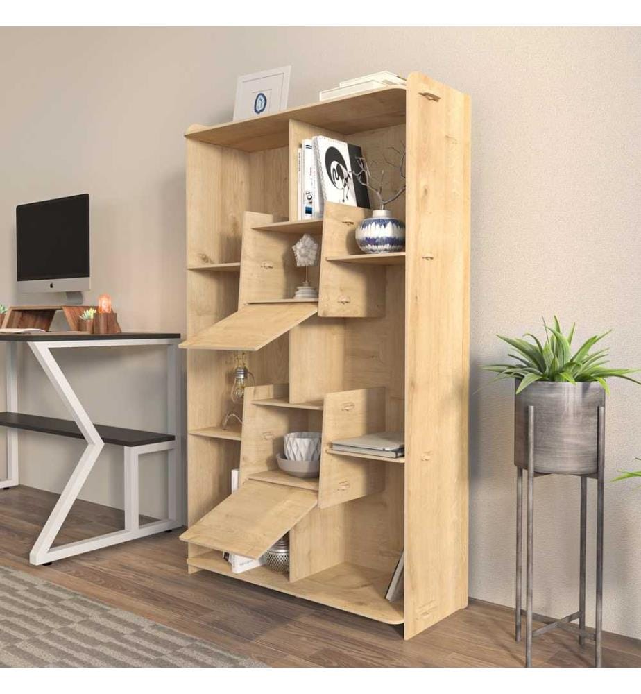Bücherregal, Eiche, Melaminbeschichtete Spanplatte