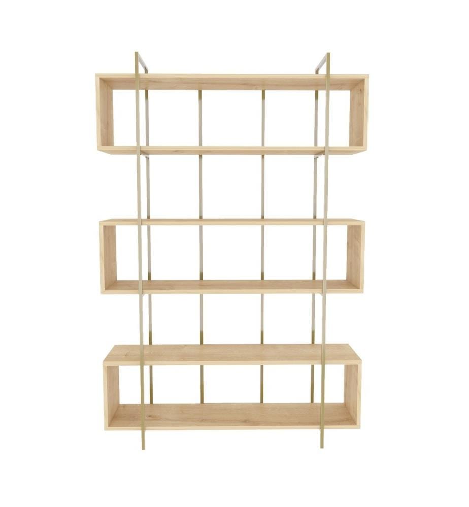 Bücherregal, Eiche, Gold, Melaminbeschichtete Spanplatte
