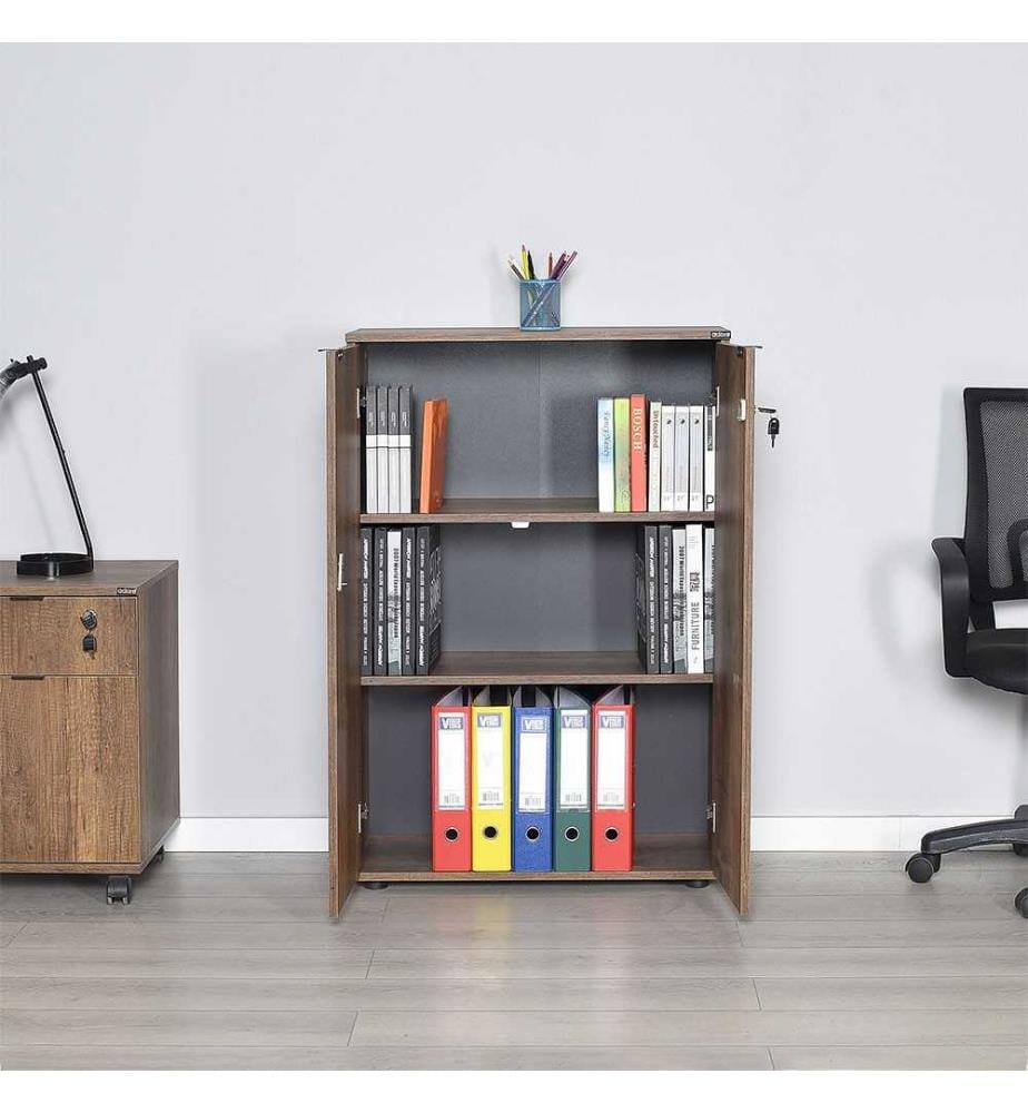 Bücherregal, Oslo, Nussbaum, Melaminbeschichtete Spanplatte