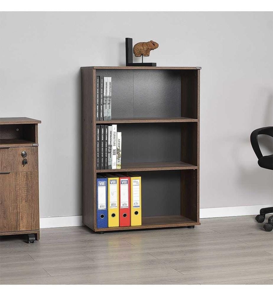 Bücherregal, Oslo, Nussbaum, Melaminbeschichtete Spanplatte