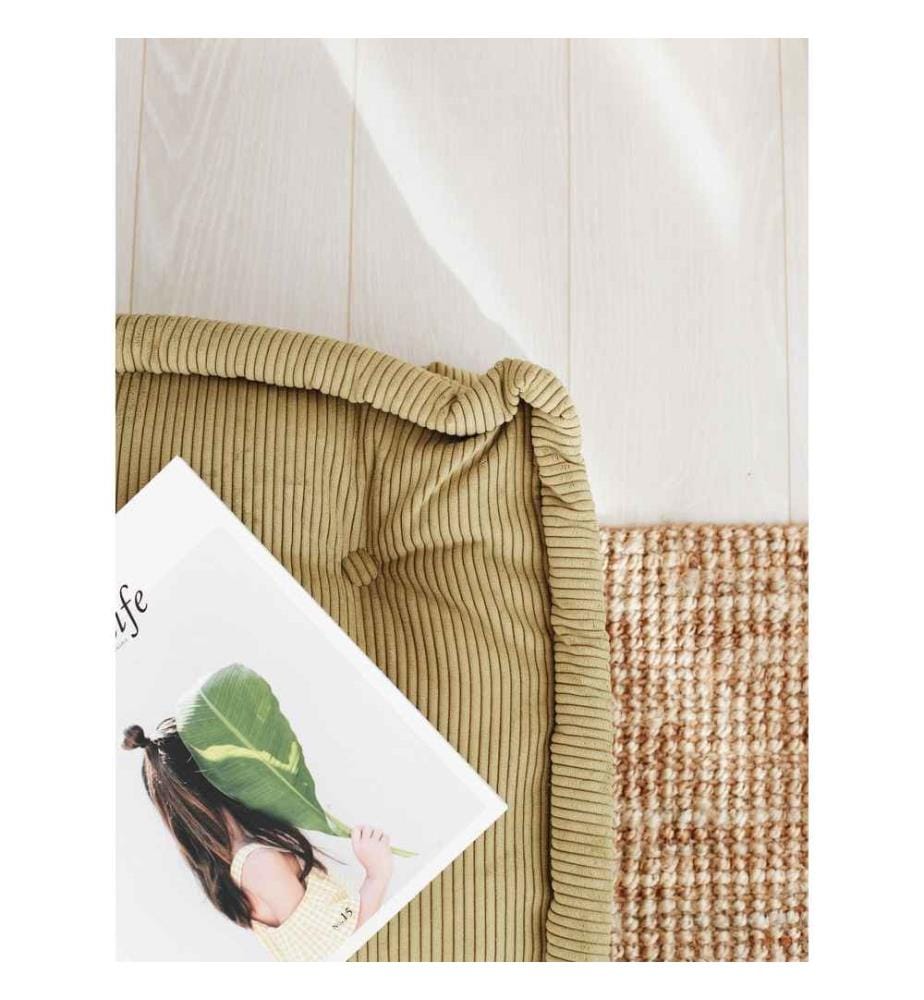 Coussin, kaki, tissu : 100% velours