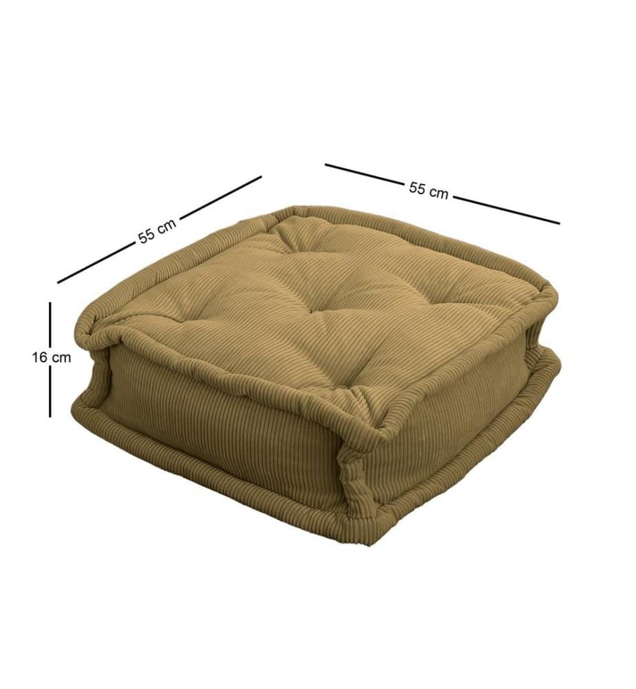 Coussin, kaki, tissu : 100% velours