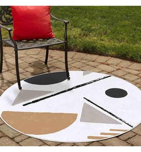 Teppich, Weiss, 70% Baumwolle - 30% Chenille, 160 x 160 cm