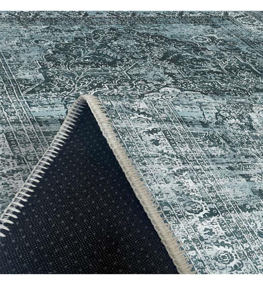 Teppich, Blau, 70% Baumwolle - 30% Chenille, 100 x 300 cm