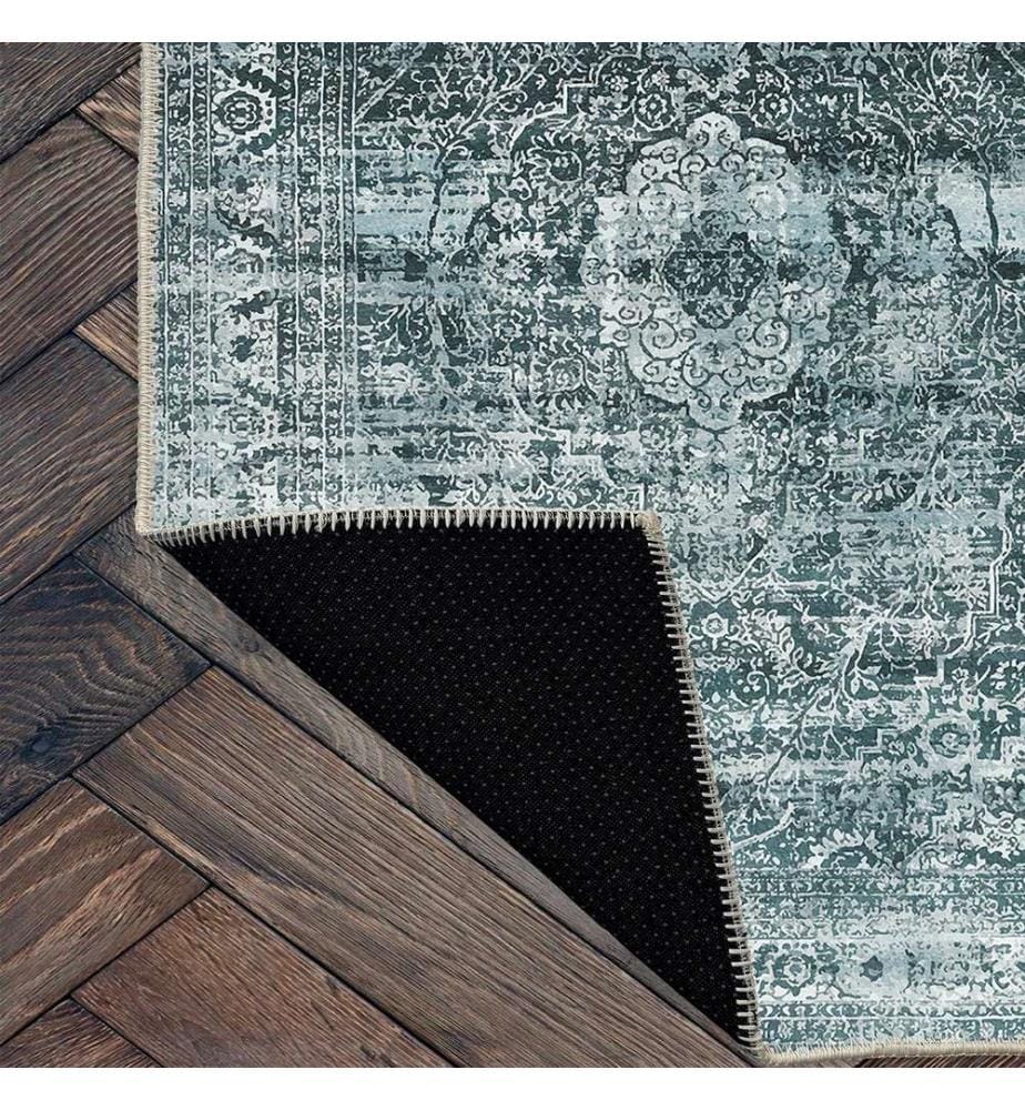 Teppich, Blau, 70% Baumwolle - 30% Chenille, 100 x 300 cm