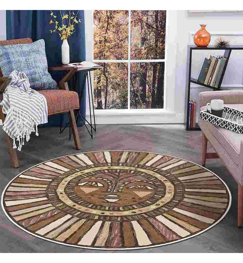 Teppich, Braun, 70% Baumwolle - 30% Chenille, 150 x 150 cm