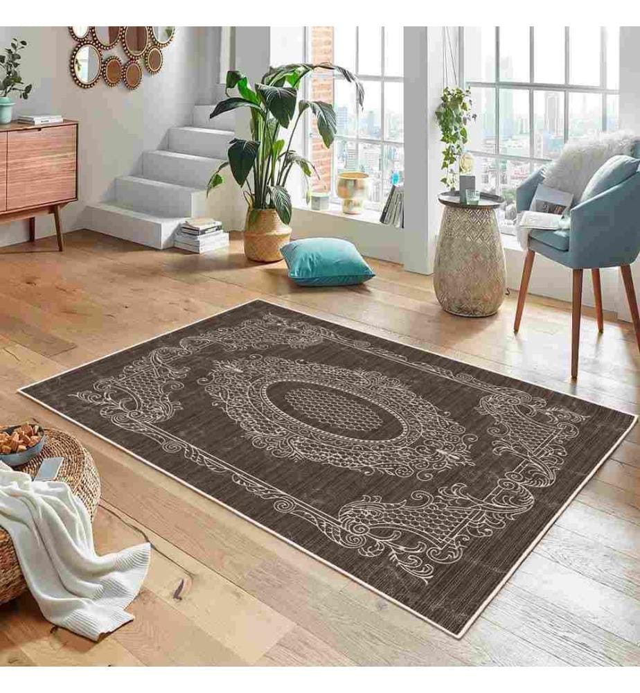 Teppich, Braun, 70% Baumwolle - 30% Chenille, 80 x 120 cm
