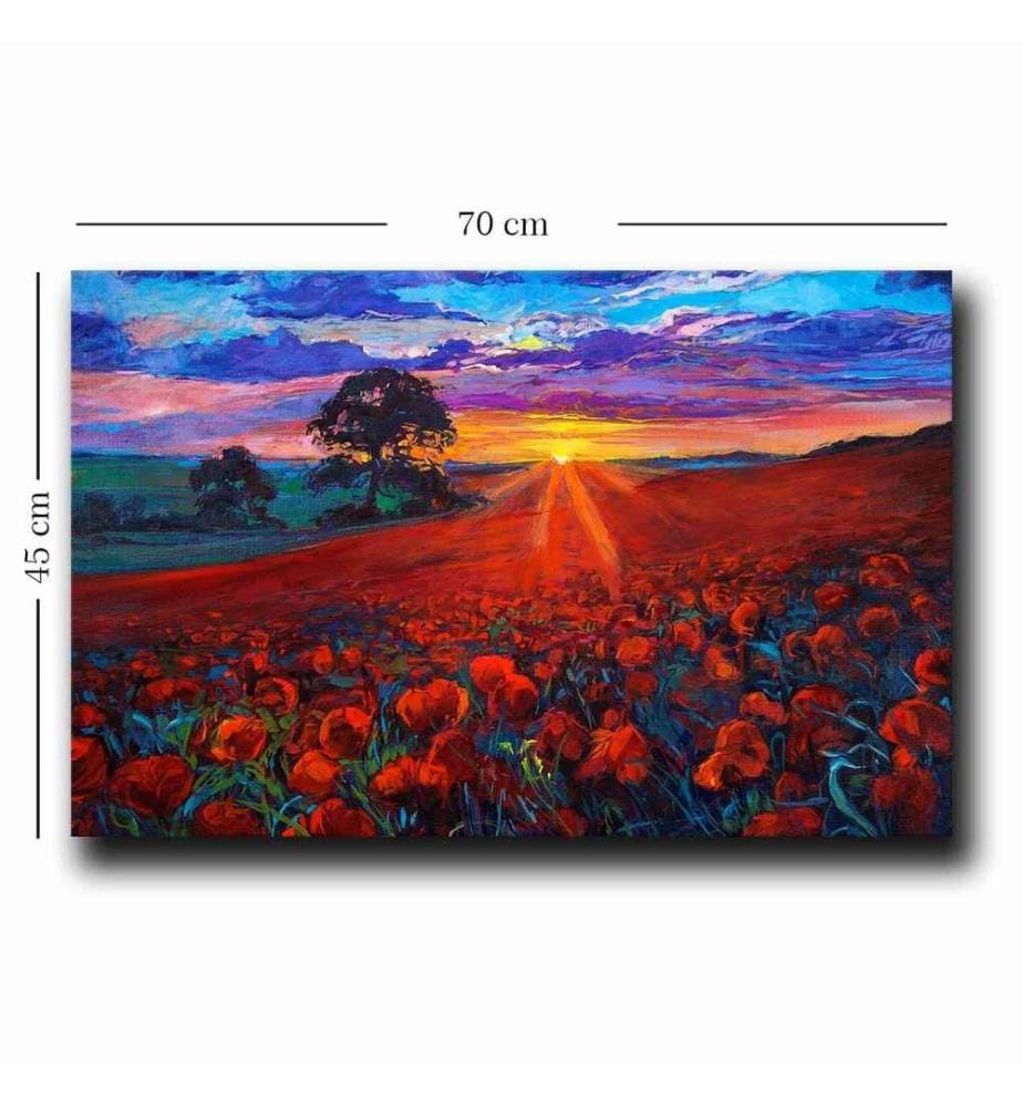 Peinture décorative sur toile, multicolore, toile, cadre en bois de pin