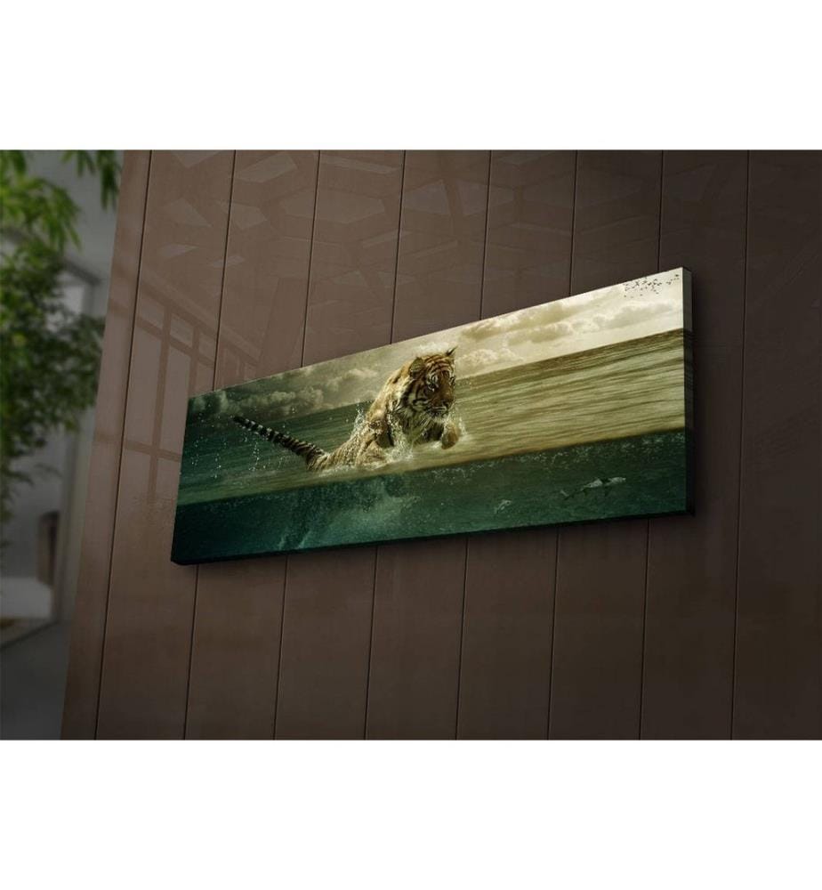 Decorative Led Lighted Canvas Painting, Multicolor, Suede Canvas