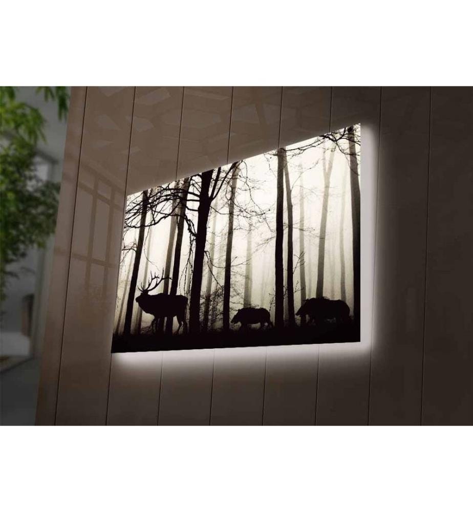 Decorative Led Lighted Canvas Painting, Multicolor, Suede Canvas
