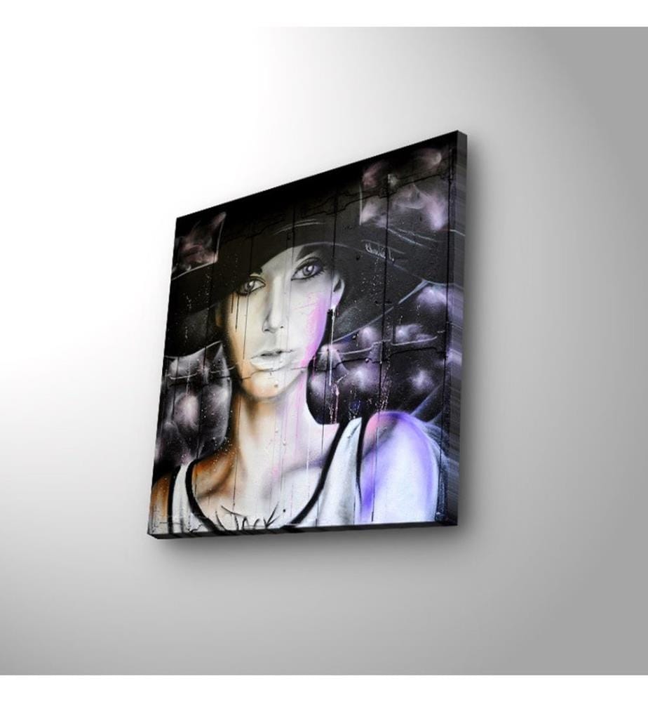 Decorative Led Lighted Canvas Painting, Multicolor, Suede Canvas