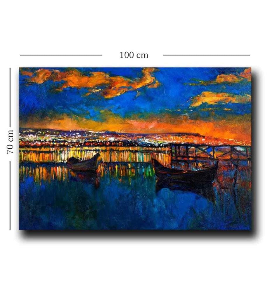 Peinture décorative sur toile, multicolore, toile, cadre en bois de pin