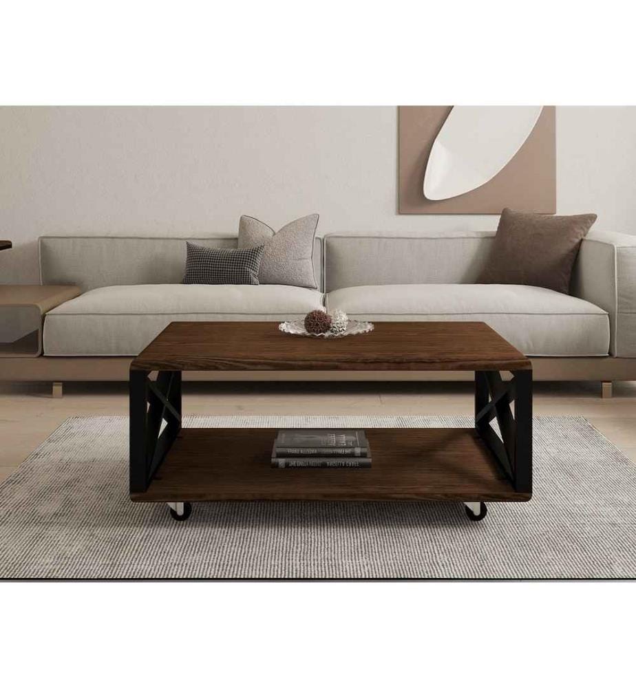 KALUNE DESIGN Coffee Table, Walnut, Pine Wood, M… | DeinDeal