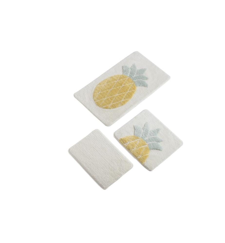Acryl-Badematten-Set, 3-teilig, mehrfarbig, 100% Acryl
