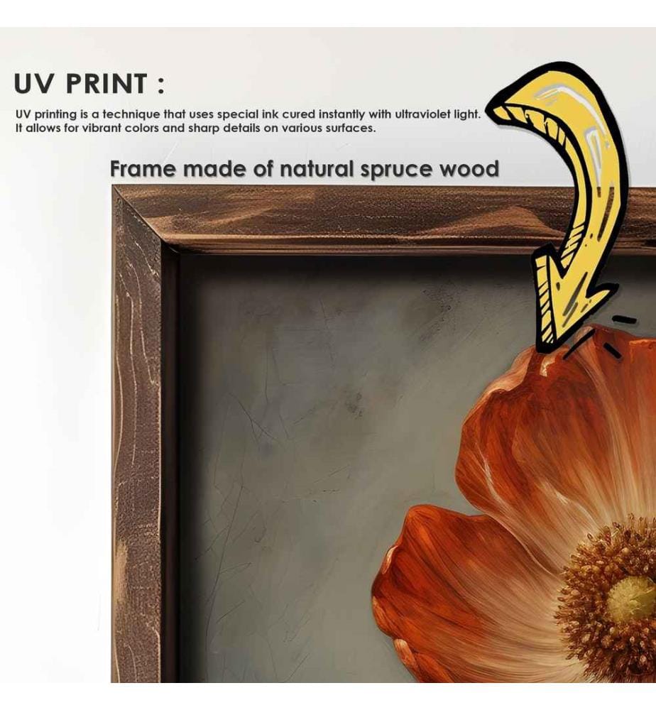 Decorative Framed MDF Painting, 2 Pieces, Multicolor, 100% MDF, Spruce Wood Frame