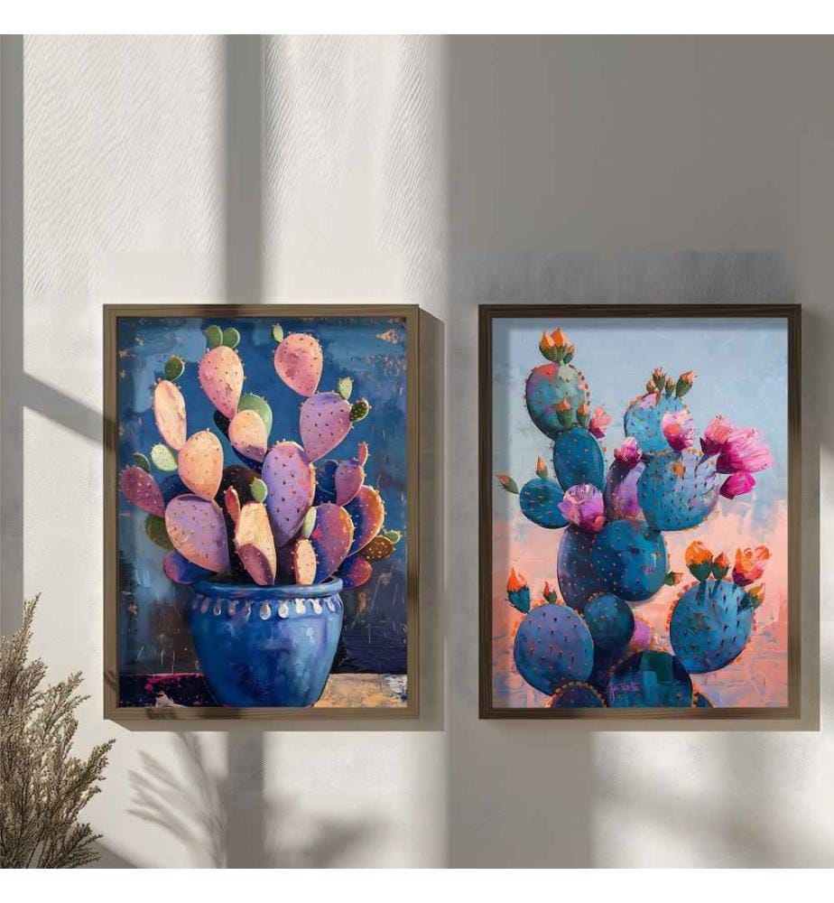 Decorative Framed MDF Painting, 2 Pieces, Multicolor, 100% MDF, Spruce Wood Frame