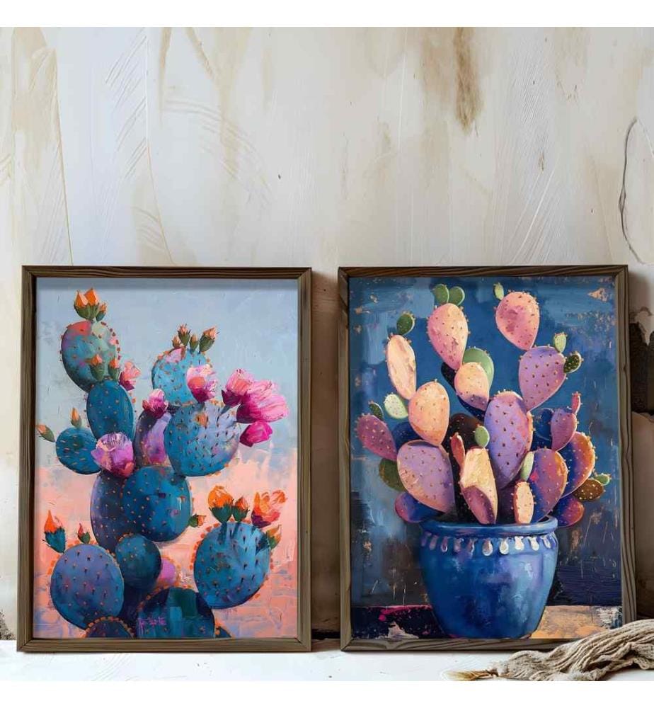 Decorative Framed MDF Painting, 2 Pieces, Multicolor, 100% MDF, Spruce Wood Frame