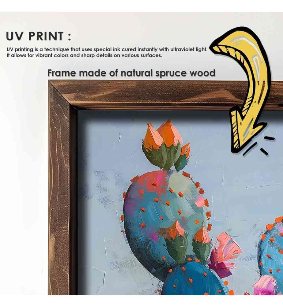 Decorative Framed MDF Painting, 2 Pieces, Multicolor, 100% MDF, Spruce Wood Frame