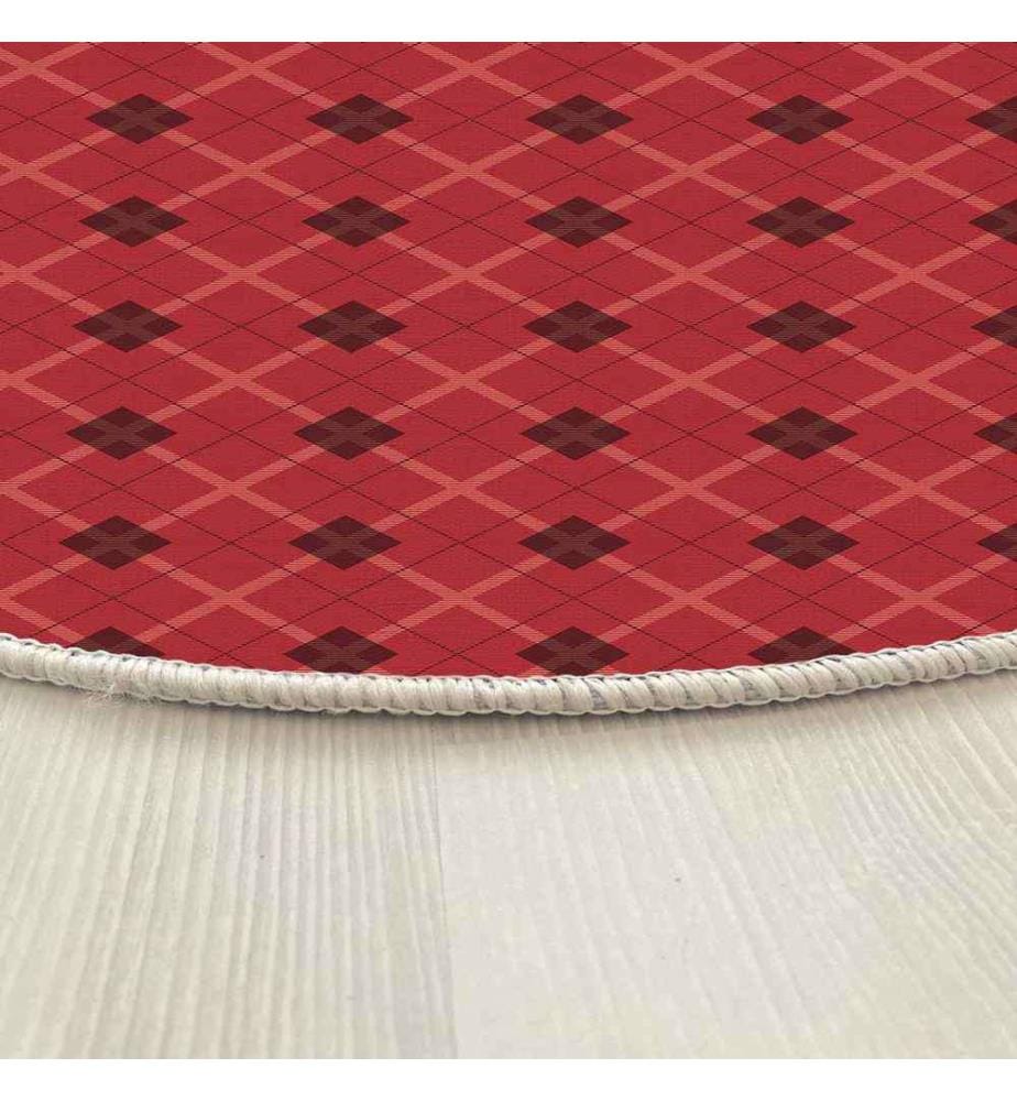 Tappeto, 130 cm, , Rosso Nero, 70% Cotone - 30% Poliestere, 1450 gr-m²,