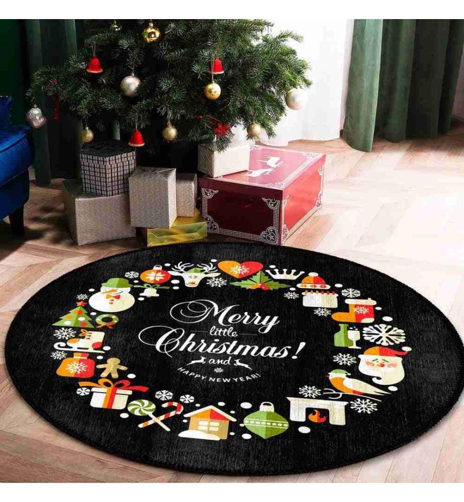 Teppich, Multicolor, 70% Baumwolle - 30% Chenille, 150 x 150 cm