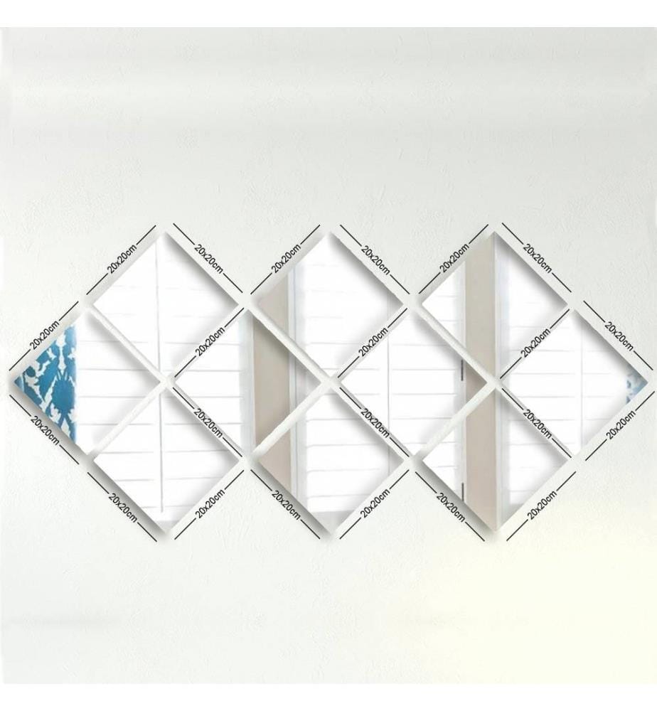 Set de miroirs, 10 pièces, argent, verre, sans cadre