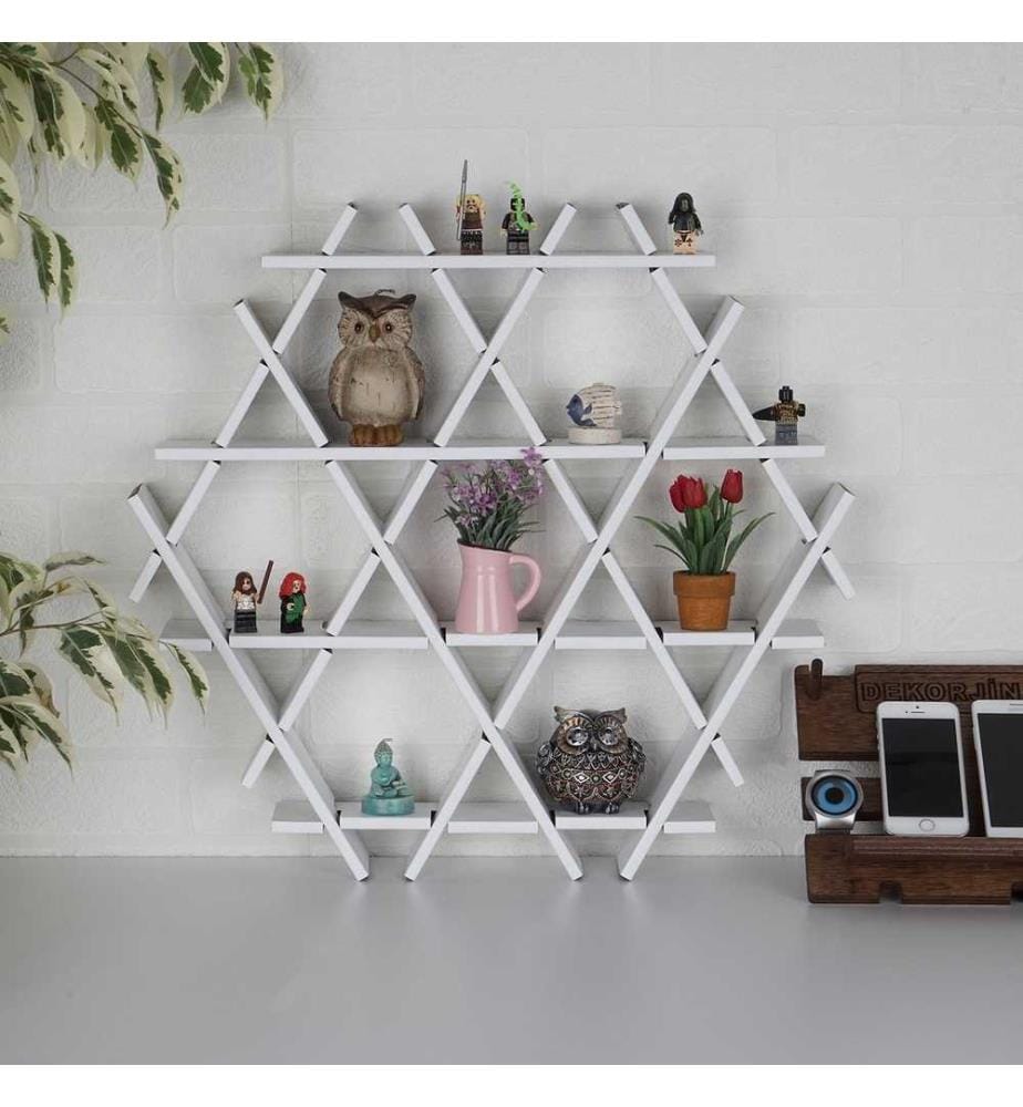Etagère en carton, blanc, carton ondulé