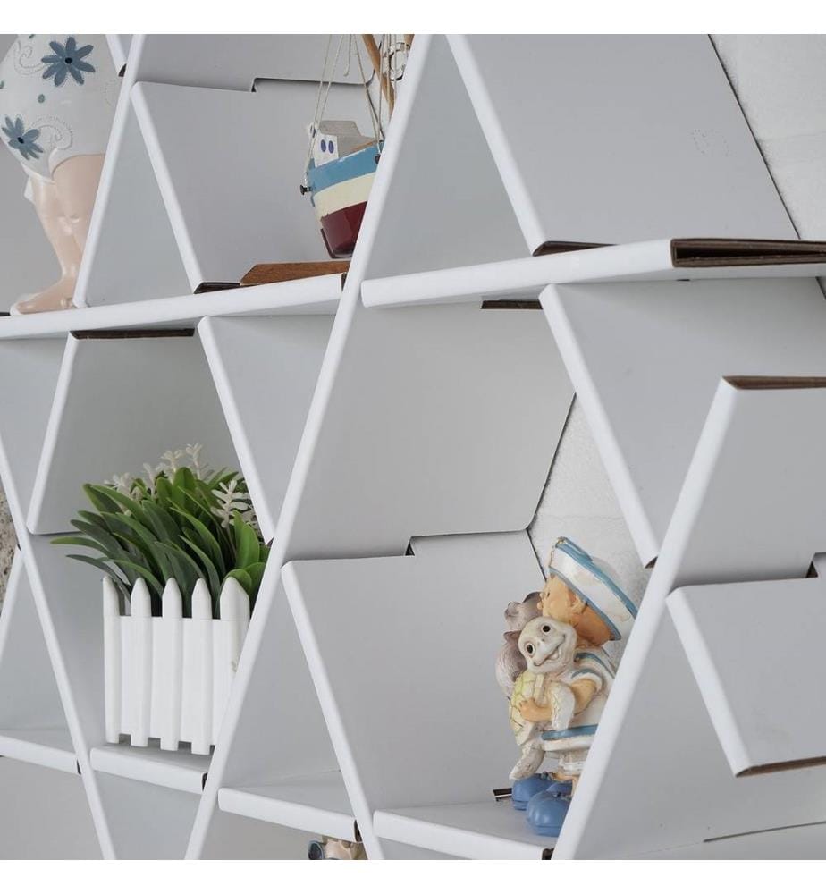 Etagère en carton, blanc, carton ondulé