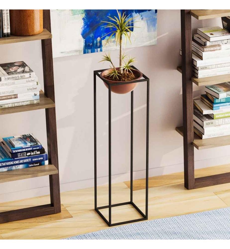 Pot décoratif, noir, cuivre, 100% métal