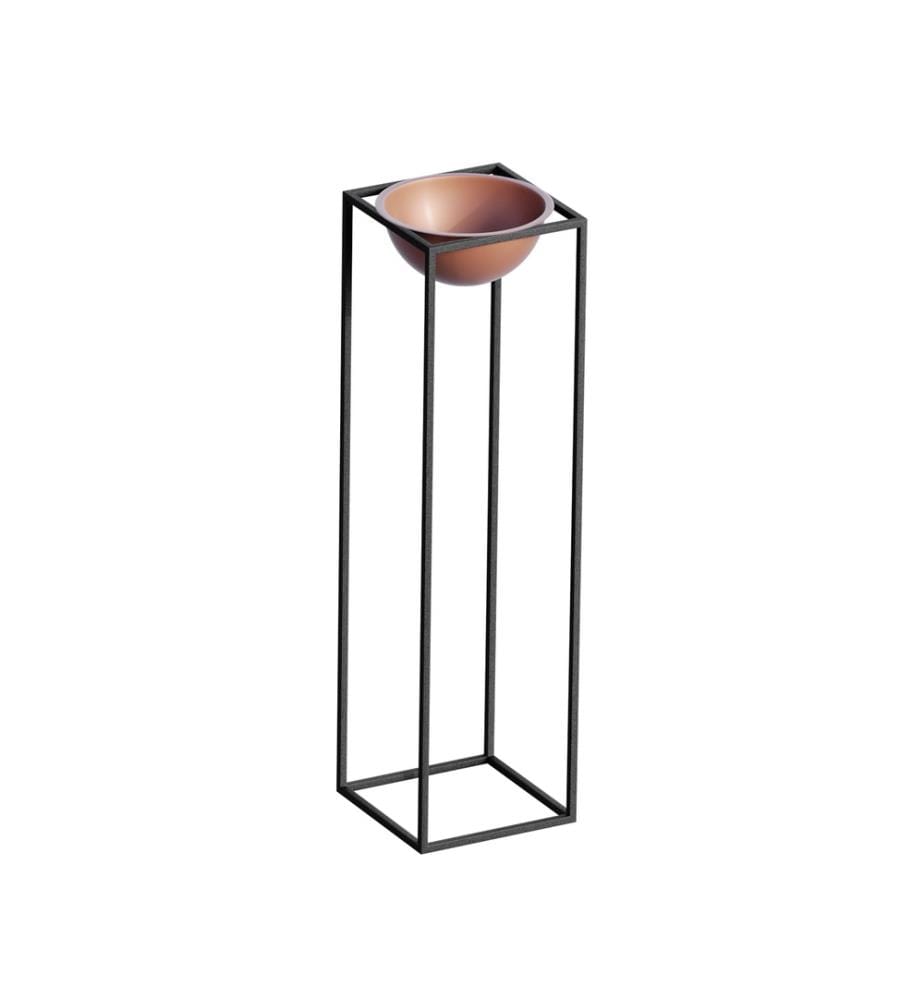 Pot décoratif, noir, cuivre, 100% métal