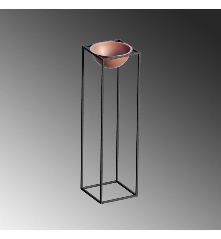 Pot décoratif, noir, cuivre, 100% métal