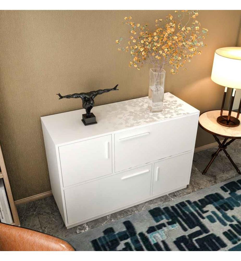 Console, blanc, panneau de particules mélaminé