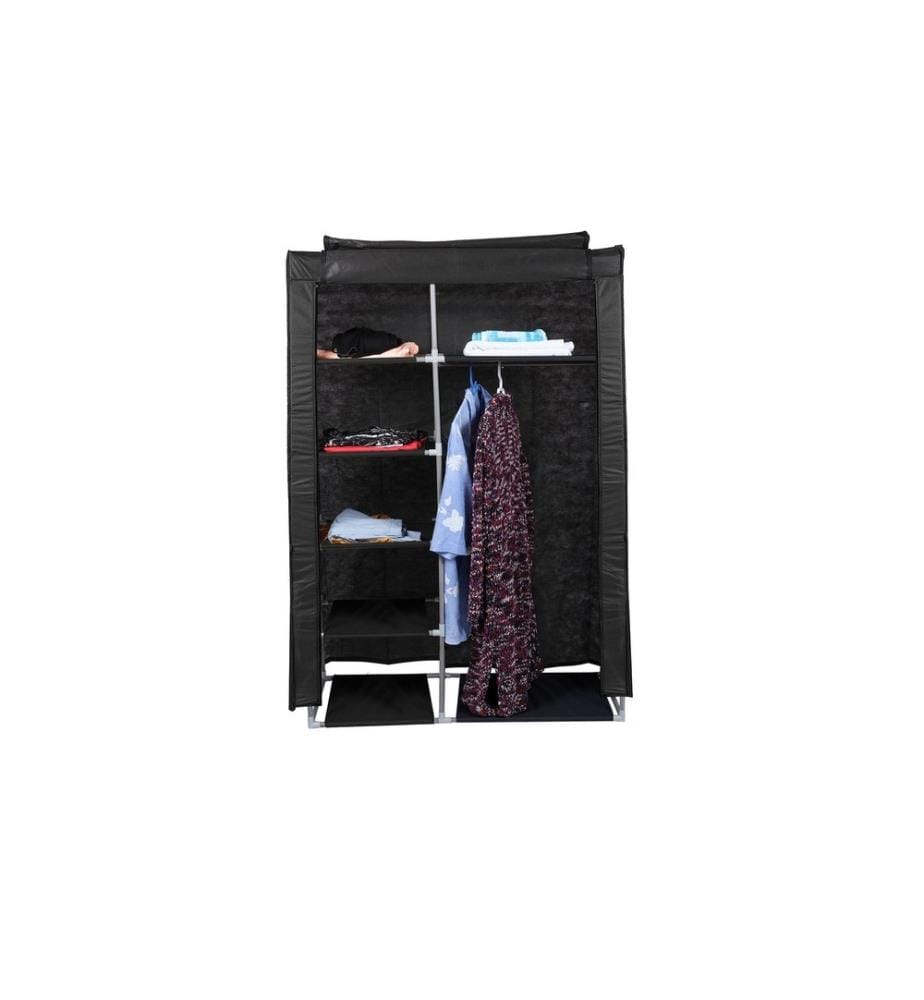 Kleiderschrank, Grau, Wattestoff, Metallgestell