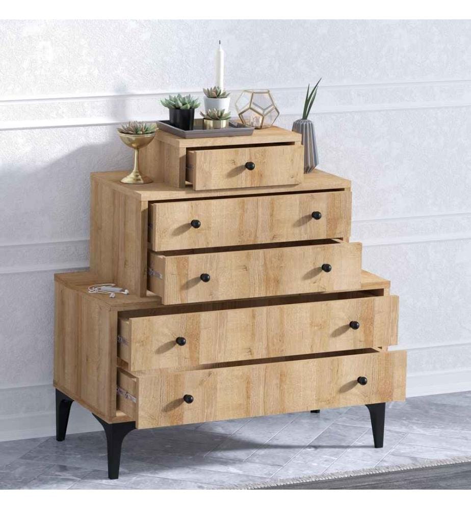 Commode, chêne, panneau de particules mélaminé