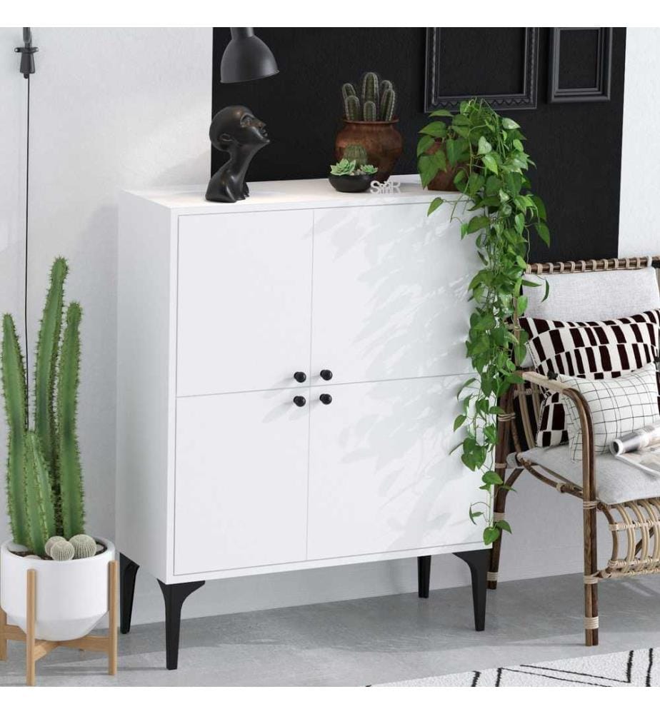 Console, blanc, panneau de particules mélaminé