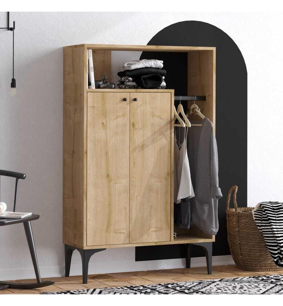 Armoire, noyer, panneau de particules mélaminé